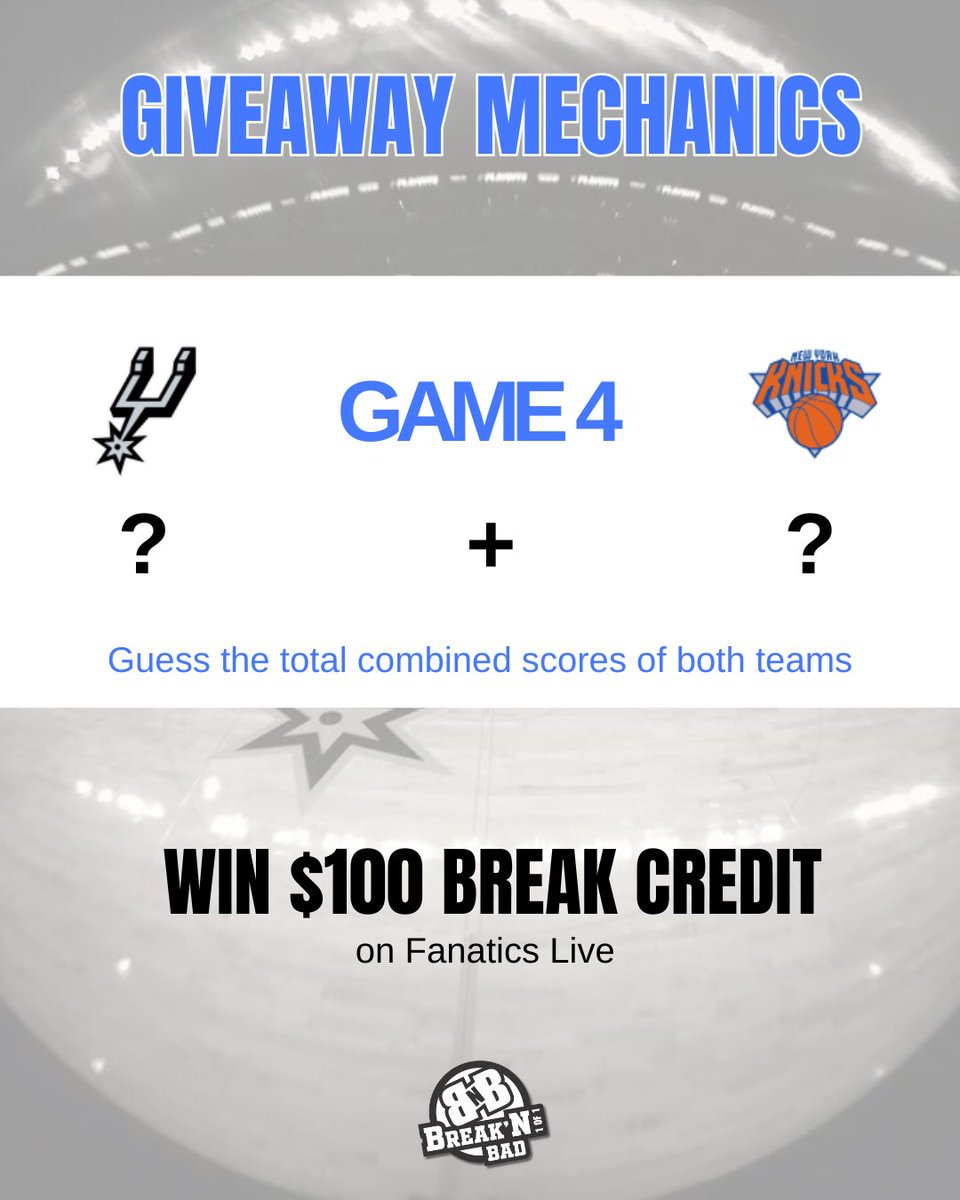 break_n_bad's tweet photo. Guess the score before the game starts tonight to be entered in our giveaway!!

And bonus- who do you think pulls it off? 🏀⬇️ https://t.co/JytIGscWRr