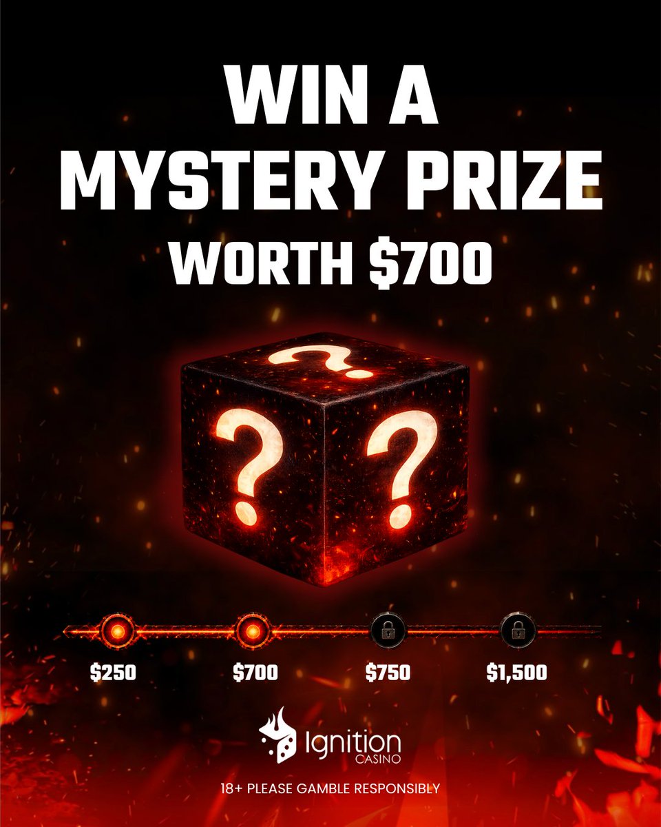 IgnitionCasino's tweet photo. 🤩 THE MYSTERY CONTINUES 👀

We're giving over $3,000 in mystery prizes in June!

Each week the prize will be revealed once the winner is announced, so make sure to get your entries in.

This week the mystery prize has a value of $700 🔥

To enter:

- Like and share this post 🤞
- Comment your Ignition USERNAME (not email) ✅
- Comment what your favorite video game is 🕹️

Winner announced June 16.

Must be USA based, 18+ with a min. $10 deposit on Ignition in the last 7 days.

Good luck!