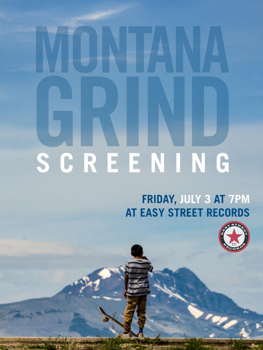 PearlJam's tweet photo. Roll into @EasyStRecords on July 3 at 7PM for a free screening of Montana Grind and a conversation with filmmaker Danilo dos Reis!

Spanning 11 years of skateboarding across Montana and set to original music by Jeff, Montana Grind portraits how skating builds community and brings healing for kids struggling in Native communities, and grows purpose and understanding in shrinking rural America. See you there!