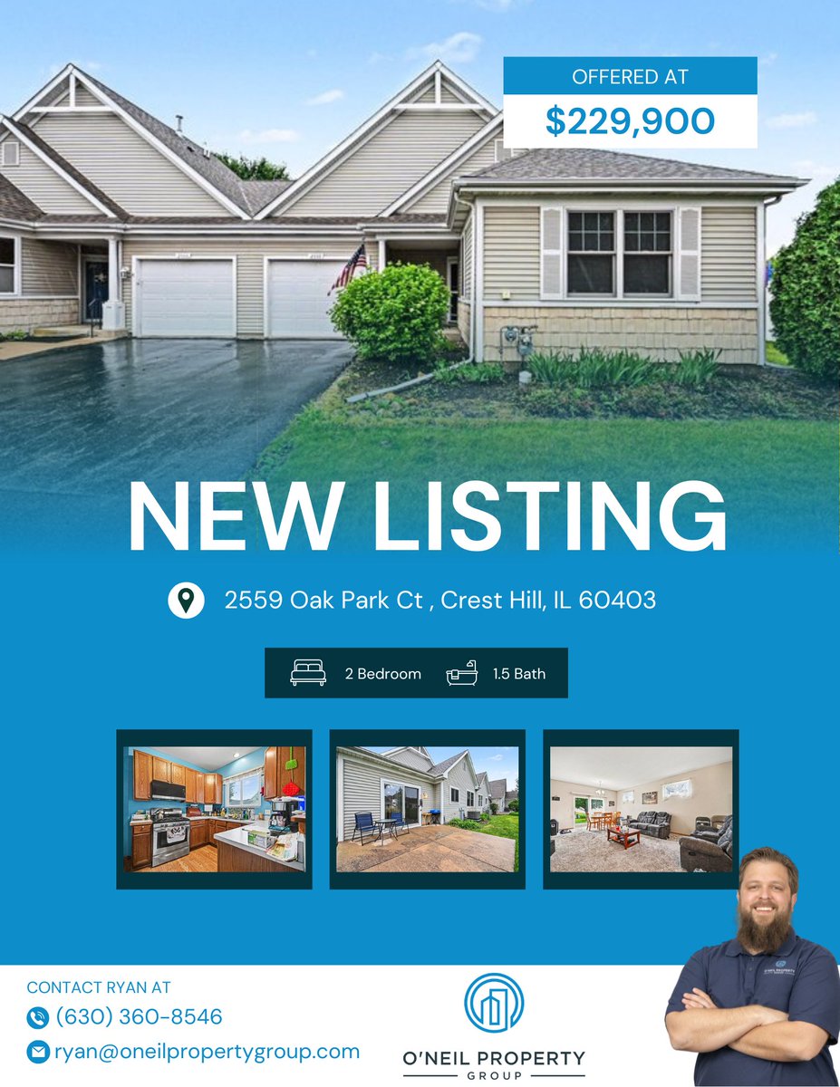 OPGRealtor's tweet photo. 🏡 Just Listed in Crest Hill!

2559 Oak Park Ct is a well-maintained 2-bed, 1.5-bath ranch condo in a gated adult community. Enjoy single-level living, low-maintenance ownership, walking paths, and a peaceful fishing pond.

Details: https://t.co/f23eZJ7NHo https://t.co/KVFyNrDIg9