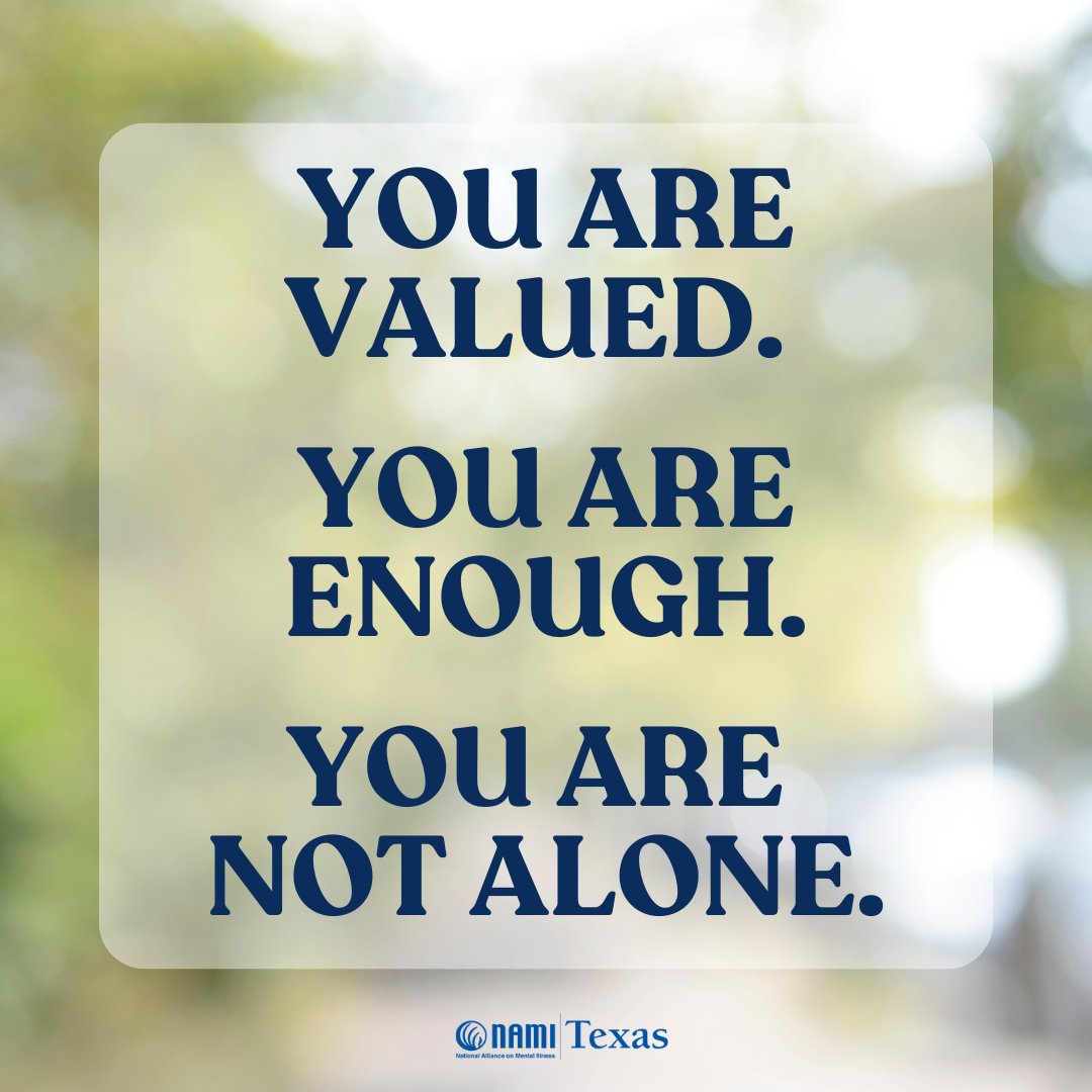 NAMITexas's tweet photo. Midweek Reminder 💙✨

#mentalhealth #selflove #youaremorethanenough #MentalWellness #NAMITexas https://t.co/uEIrrzbXXb