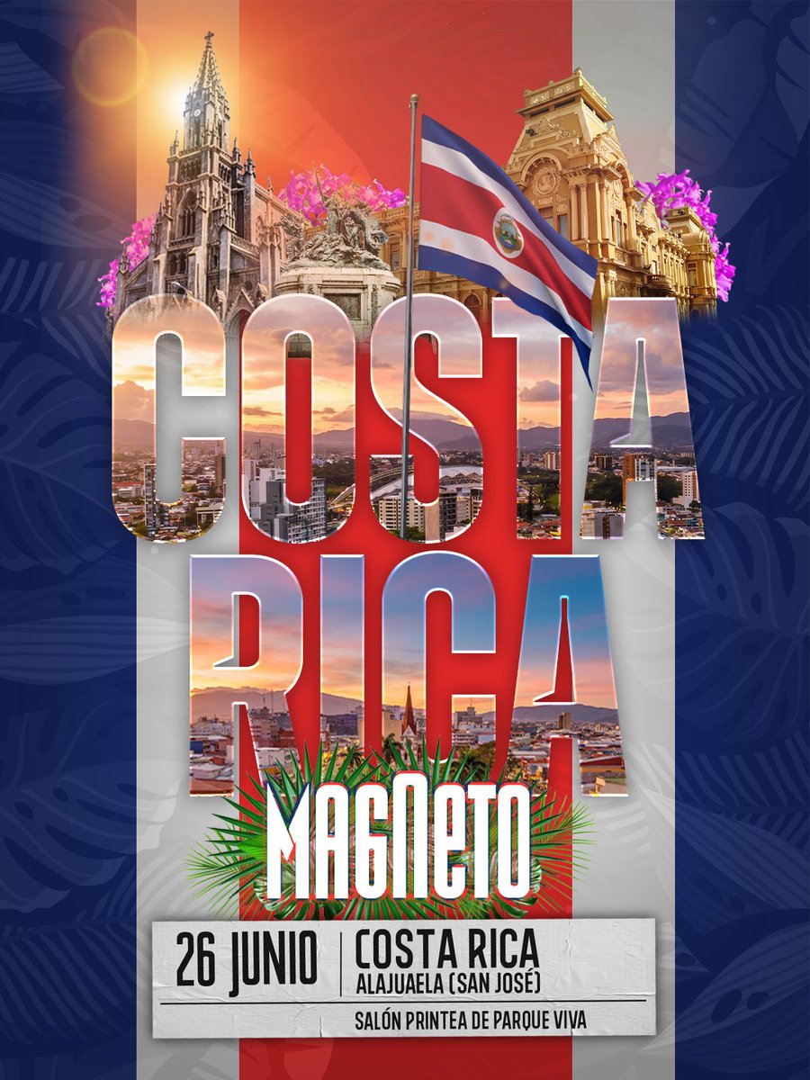 MAGNETOOFICIAL2's tweet photo. ¡Qué emoción regresar a COSTA RICA y volver a reencontrarnos con ustedes! 🇨🇷💙

Nos vemos este 26 de junio regresamos a Parque Viva para compartir una noche muy especial con ustedes. 🎶 ¡Nos vemos pronto! 🤩

🎫: Boletos en https://t.co/OV0jtn3xBJ https://t.co/M2Stuajzep