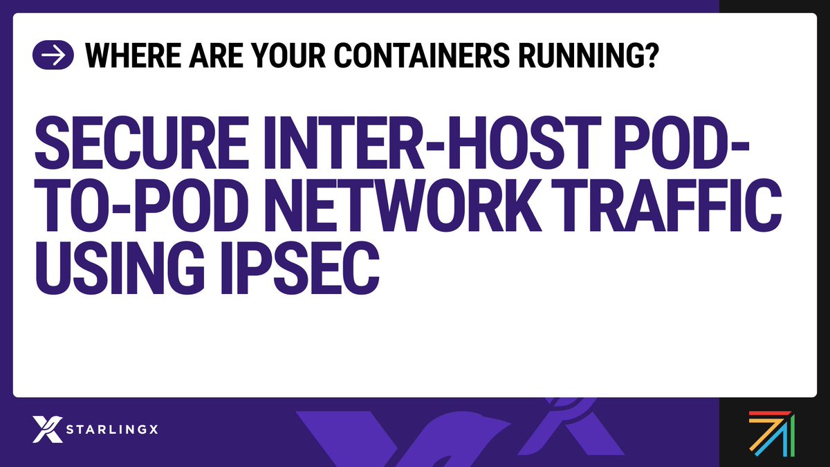 starlingx's tweet photo. Did you know StarlingX can selectively encrypt inter-host pod-to-pod traffic using IPsec? StarlingX contributor Andy Ning walks through exactly how to configure it. https://t.co/72Qx2y1ThZ