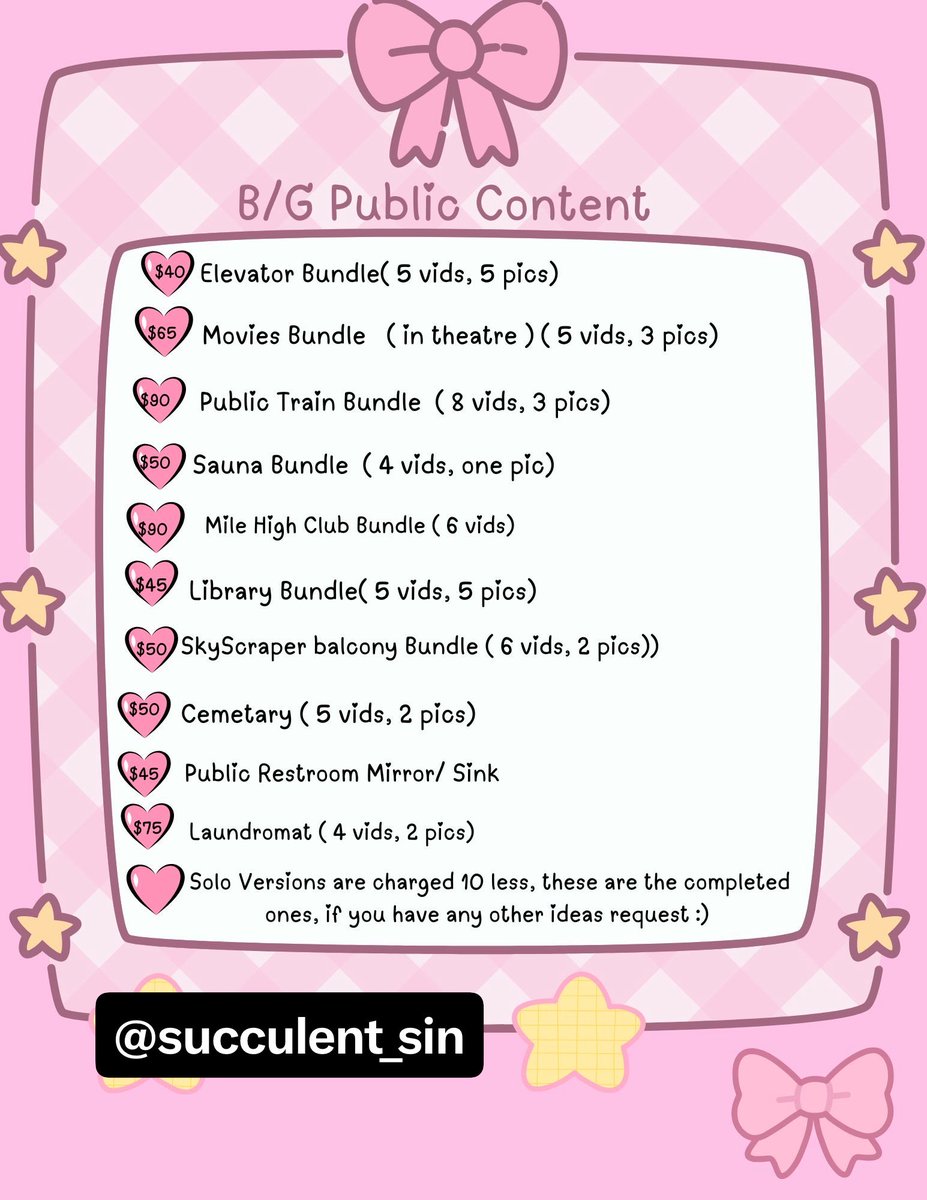 Succulent_sin's tweet photo. Releasing public content finally !! These are all my official bundles, if you’d like to buy in singles or make location requests dm me !! #sellingcontent #buyingcontent #nsfwtwt #publiccontent #nsfwtwt https://t.co/nQ1mlnHjJK