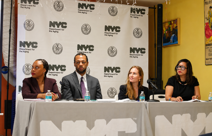 NYCAgingCommr's tweet photo. Commissioner Dr. Lisa Scott-McKenzie joined community members at a World Elder Abuse Awareness Day event hosted by NYC Aging and Popular Bank, raising awareness about financial elder abuse and deed theft prevention 💜🤝
#WEAAD #EndElderAbuse #NYCAging https://t.co/6k68mAdtsS