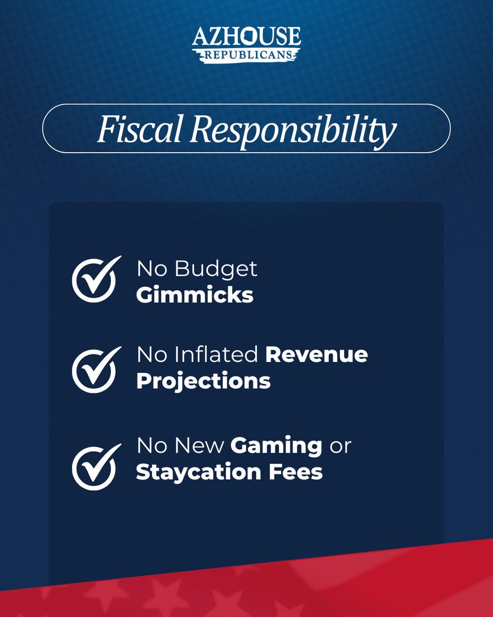 AZHouseGOP's tweet photo. 🚨MAJOR TAX RELIEF FOR ARIZONA FAMILIES IS ON THE WAY 🚨

After months of fighting for Arizona families, House Republicans have secured a budget agreement that will deliver major wins for taxpayers, workers, parents, seniors, and students.

This budget proposal includes:

✔️ $1.43 billion in in cost-of-living tax relief
✔️ No state tax on tips
✔️ No state tax on overtime
✔️ Expanded child tax credits
✔️ New childcare deductions
✔️ Retirement tax relief for seniors
✔️ Protection for school choice
✔️ Funding for public safety

At a time when families are facing higher costs for groceries, gas, housing, and childcare, House Republicans are still fighting to make sure Arizonans keep more of what they earn.

This budget agreement reflects the priorities House Republicans have championed from the beginning: affordability, responsible spending, school choice, public safety, and government accountability.

Promises made. Promises kept.

Read more here: https://t.co/VH21pqfH6g

#AZHouseGOP #AZMajorityWorks #ArizonaFamilies #TaxRelief #Arizona