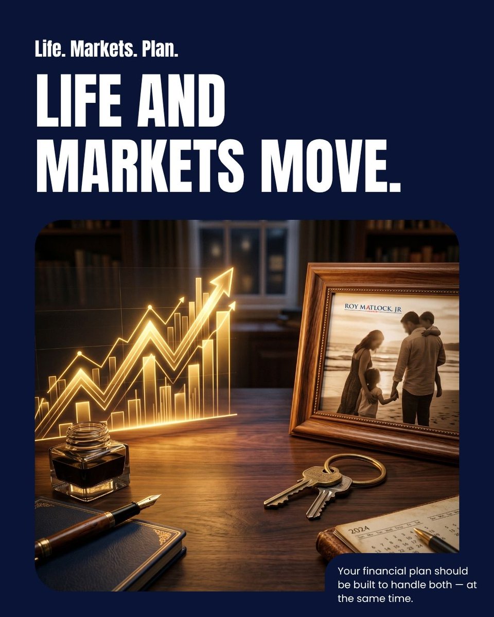 roymatlockjr's tweet photo. The market does not pause when life changes. And your finances do not either.
Roy and his team build plans designed to handle both.

Is your plan as dynamic as your life?
https://t.co/m1yHtrWcXL

#LifeAndMarkets #RoyMatlockJr #FinancialPlanning https://t.co/ASsRl5Vjzl