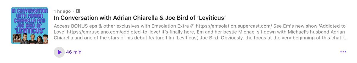 joebirdupdates's tweet photo. Joe Bird and ‘Leviticus’ director Adrian Chiarella’s episode on the Emsolation podcast is out now.

🔗 https://t.co/4JNlmPowrw https://t.co/plYLzcNuUi