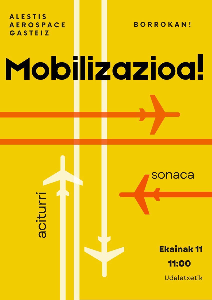 CGT_ALESTIS_VIT's tweet photo. Mañana jueves 11/06 continuamos con paros de 4 horas.

📢 A las 11 de la mañana kalejira desde la Plaza Nueva de Gasteiz y a las 19 concentración en la Virgen Blanca 📢 

👂 Alestis Aerospace, Aciturri y Sonaca deben sentarse y escuchar las reivindicaciones de la plantilla 👂 https://t.co/f5uBQ0icxZ