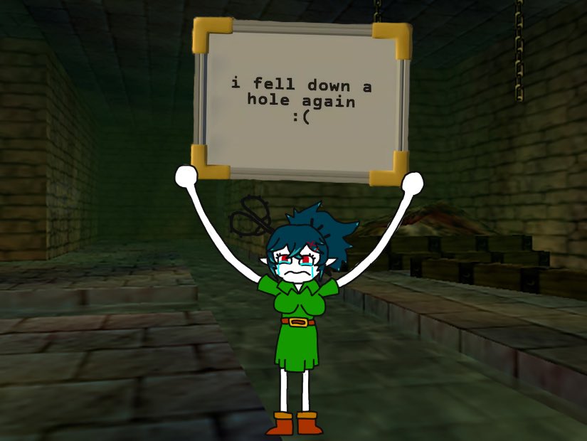 LimeCatMaster's tweet photo. Watching @ErosValentyne_ play OoT for the first time has been a real treat. Bottom of the Well gave her a slight hint of trouble, as is tradition. #Banshmeme #ErosIllust https://t.co/Fi1v4r0bty