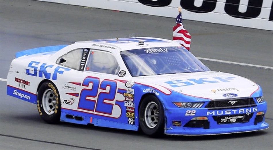 LegendsNascar's tweet photo. Brad Keselowski won the 2017 Pocono Green 250 nine years ago today. 🏁
#TheTrickyTriangle 🏁 https://t.co/MWm4ylmEVU