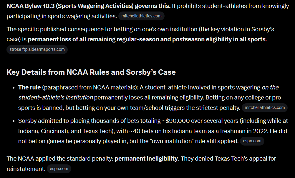 WendellLMeeks's tweet photo. @davidpollack47 @TechAthletics I am all for you engaging &amp; helping Brendan. You should absolutely help him w/ his path to recovery.  That would be a move of integrity

Unfortunately, Sorsby broke rules for which the penalty is the forfeiting of all future eligibility.  Being held accountable is also integrity https://t.co/8jSDTRxcWu