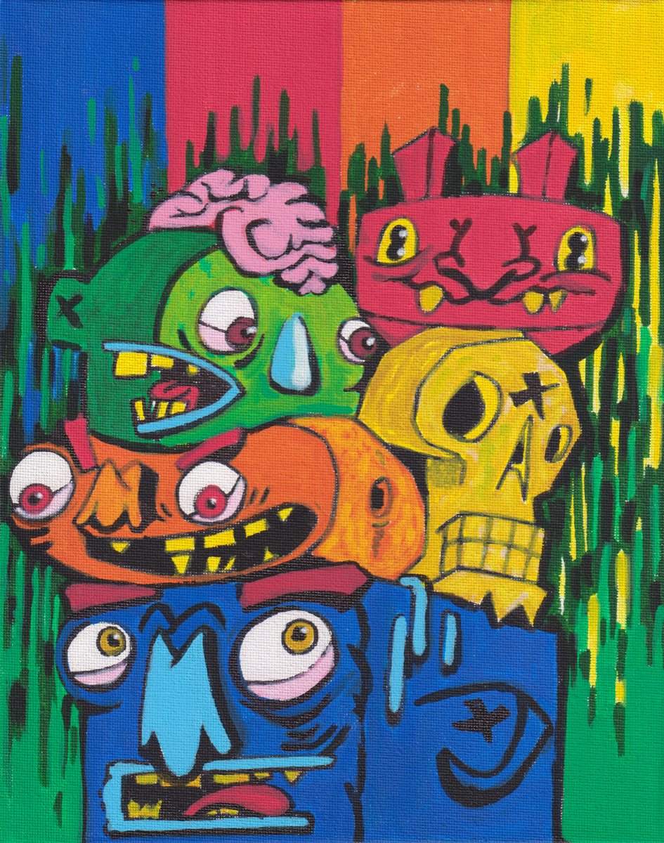 Artwallow's tweet photo. Colorful Friends  on going series of 8x10 inch Acrylic on Canvas Board Paintings 
https://t.co/NUffHaJaBz https://t.co/eZEVBrUU8V