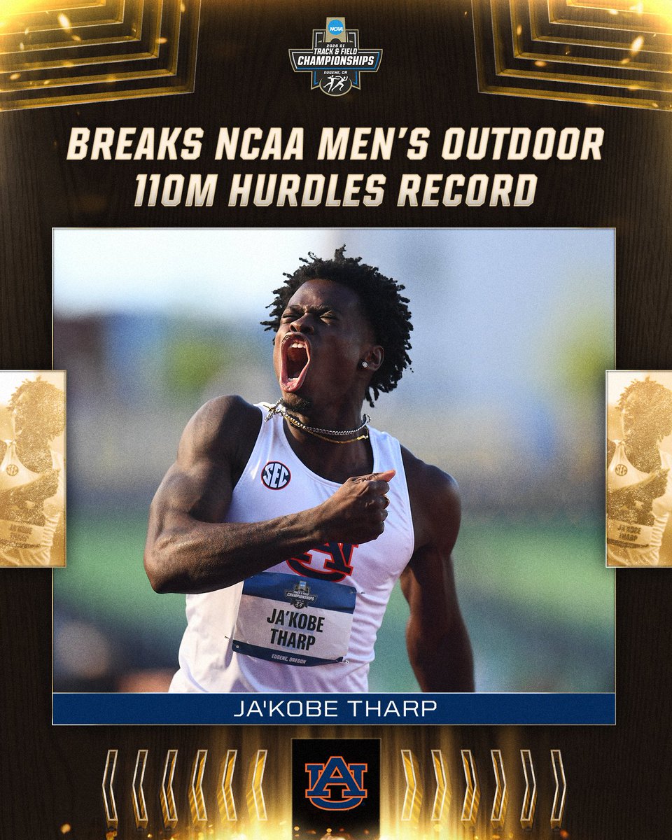 NCAATrackField's tweet photo. First WORLD RECORD broken at the Outdoor Track &amp; Field National Championships in 50 years.

#NCAATF https://t.co/kjQZQIF2si