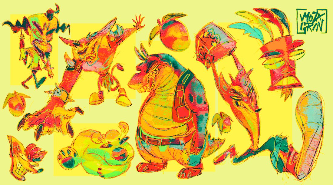 mozagrin's tweet photo. Crash Bandicoot Fanart Sheet https://t.co/8dxB0lXxzT