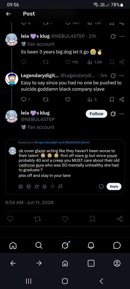 Legendarydigit1's tweet photo. @NEBUL4STEP @NIJISANJI_World Wow fucker
Hiding behind the blocking tactic by screenshotting rather than say it straight up to my face making stupid assumptions
Since WHEN am i a gura fan? Only you said that
Everythibg else is made 4chan schizo headcanons of your assmuptions of me

Black corpo slave and sissy https://t.co/onUdMSgsho