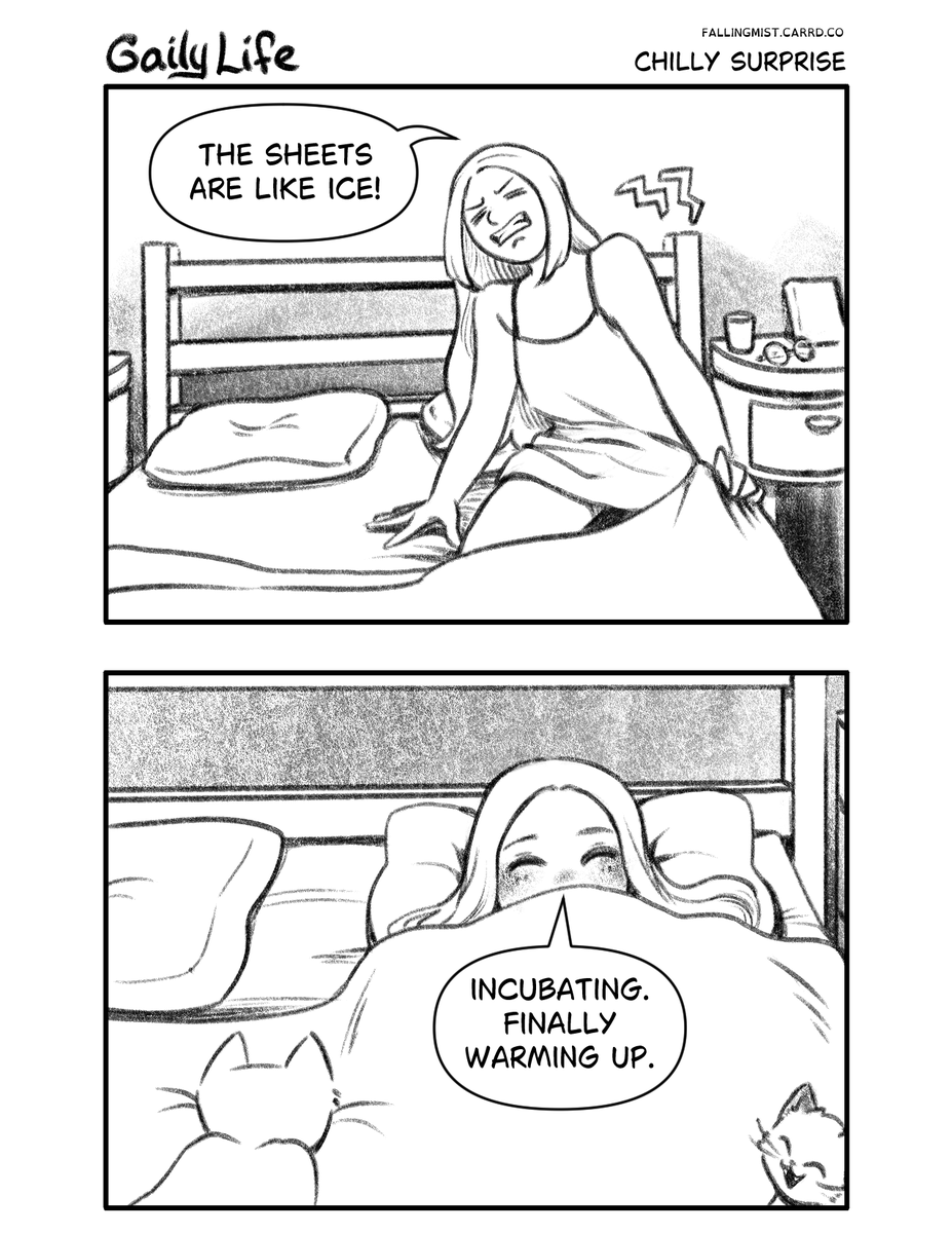 FallingMist_Art's tweet photo. We sometimes argue over who should be the first to get into bed.
---
Gaily Life # 11! My comic about my daily life of being gay-ly married. 

Happy #pride month 🏳️‍🌈 ! https://t.co/qEogmEy2z7