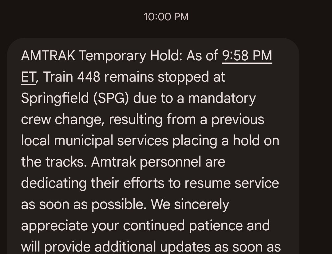 bread_empty's tweet photo. @Amtrak can I expect a mandatory location change tonight or am i doomed to live out the rest of my days in westsrn mass https://t.co/jZp9p3r7zI