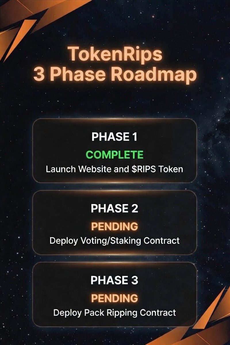 TokenRips's tweet photo. Roadmap to full launch https://t.co/LxnY1a4NVP