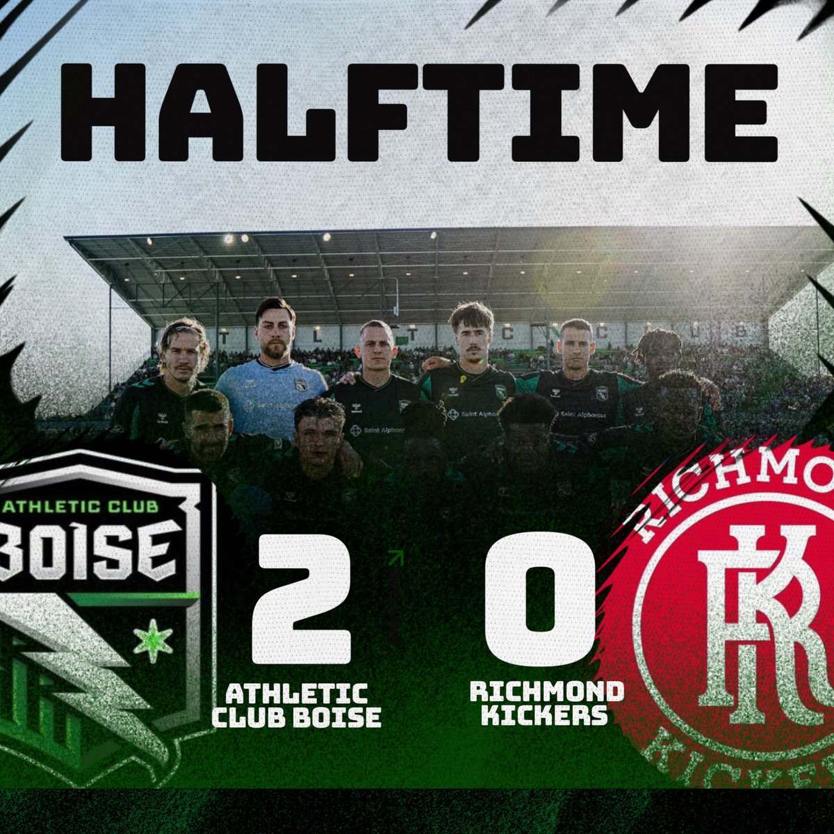 _ACBoise's tweet photo. HALFTIME HERE FROM ATHLETIC CLUB BOISE SOCCER STADIUM 

@_ACBoise 2
@RichmondKickers 0 https://t.co/TyTzcXX5Do