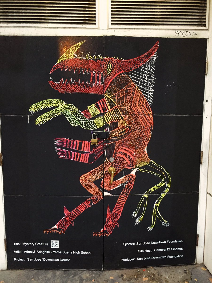 toolateclub_'s tweet photo. サンノゼのどこかの扉に、
恐竜がいた。
タイトルは「Mystery Creature」
恐竜のようで、恐竜じゃない。
何かに似ているようで、何にも似ていない。
カテゴリに収まらないものが、
一番かっこいい気がする。
→深夜の記録はnoteに
#toolateclub #california #sanjosé #旅の記録 #streetart https://t.co/CxeKvpIBuz