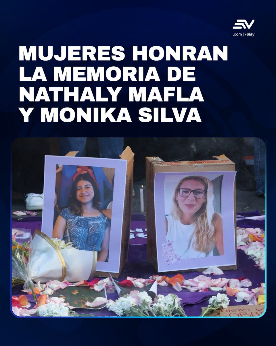 EcuavisaInforma's tweet photo. 💜 Cientos de mujeres marcharon en el centro de #Quito para recordar a Nathaly Mafla y Monika Silva, mujeres cuyas causas de muerte no están claras. ▶️ https://t.co/M9n9Qlws2W https://t.co/sysPoOgLks
