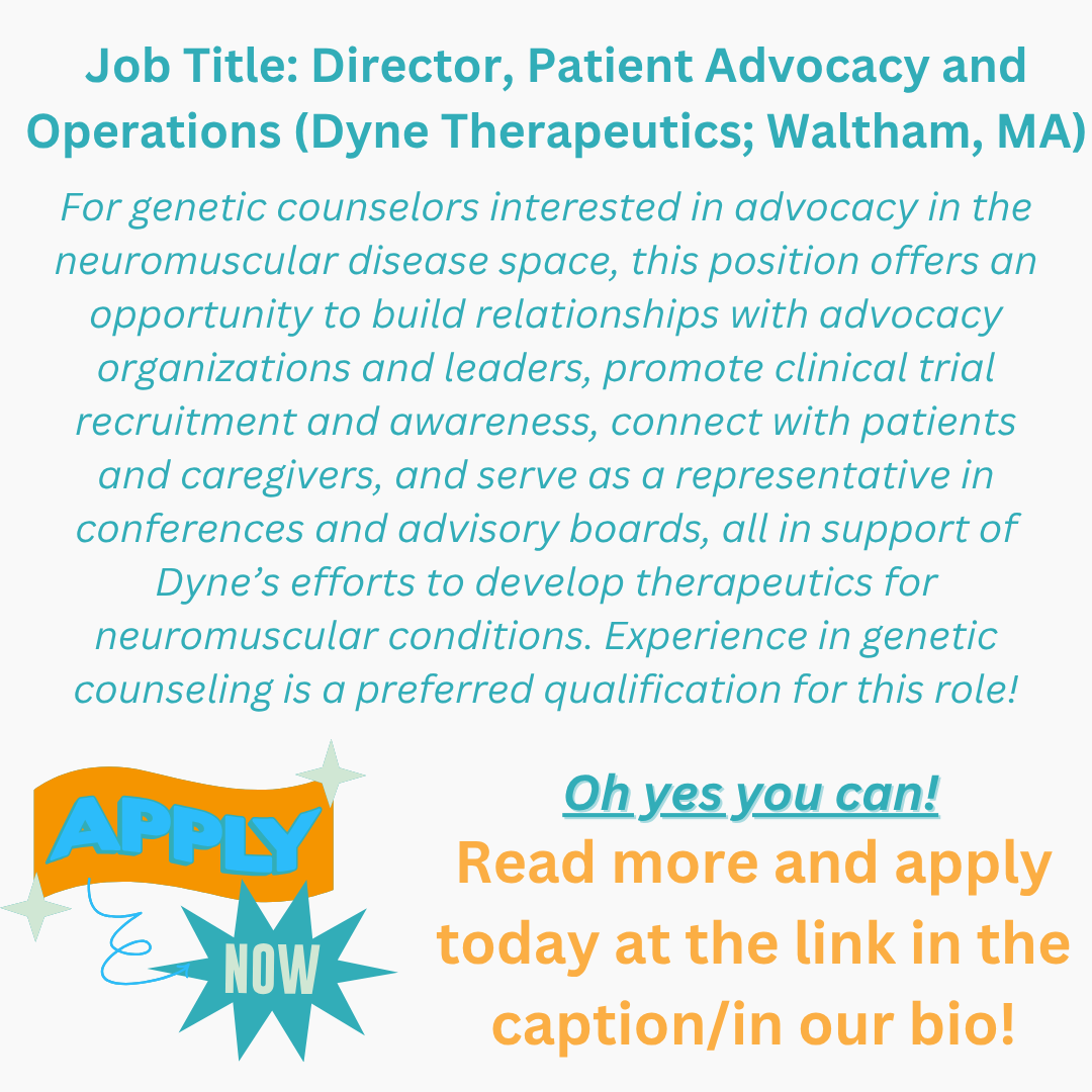 MyGeneCounsel's tweet photo. Check out these exciting roles that are well suited to a GC's skillset, and come with a great salary!

Director, Patient Educator Lead: https://t.co/WfVeoQPThj
Director, Patient Advocacy and Operations: https://t.co/MuED80PkX4
Rare Disease Specialist: https://t.co/E0NUmmpLSC https://t.co/V2C4LOSfmu