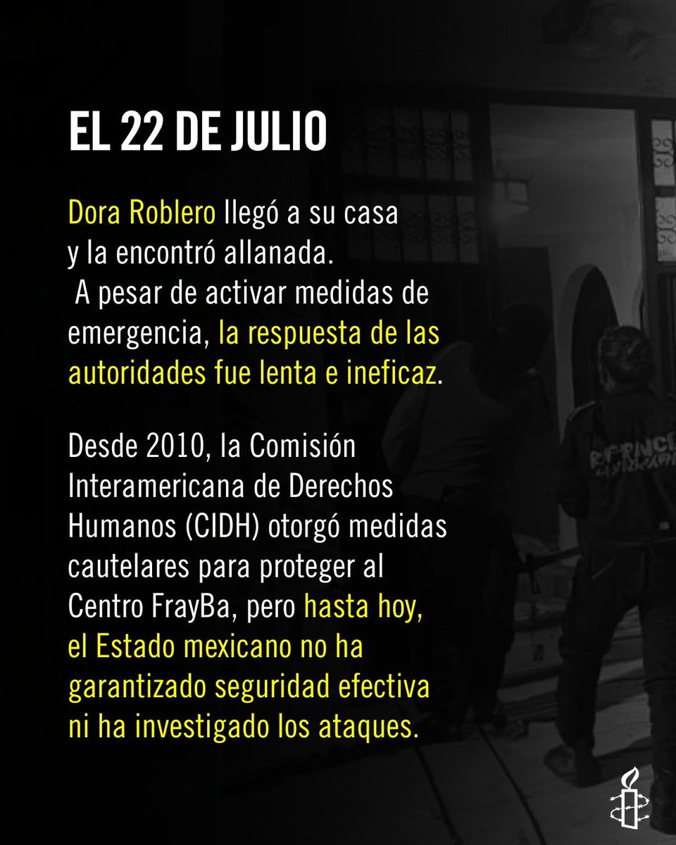 CdhFrayba's tweet photo. Vía Amnistía Internacional México:

🚨 Dora Roblero y el Centro de Derechos Humanos FrayBa están bajo ataque.

🖊️ Firma la Acción Urgente y exige justicia 👉 https://t.co/iTIBYezZ5q https://t.co/pL9bNoFUyl
