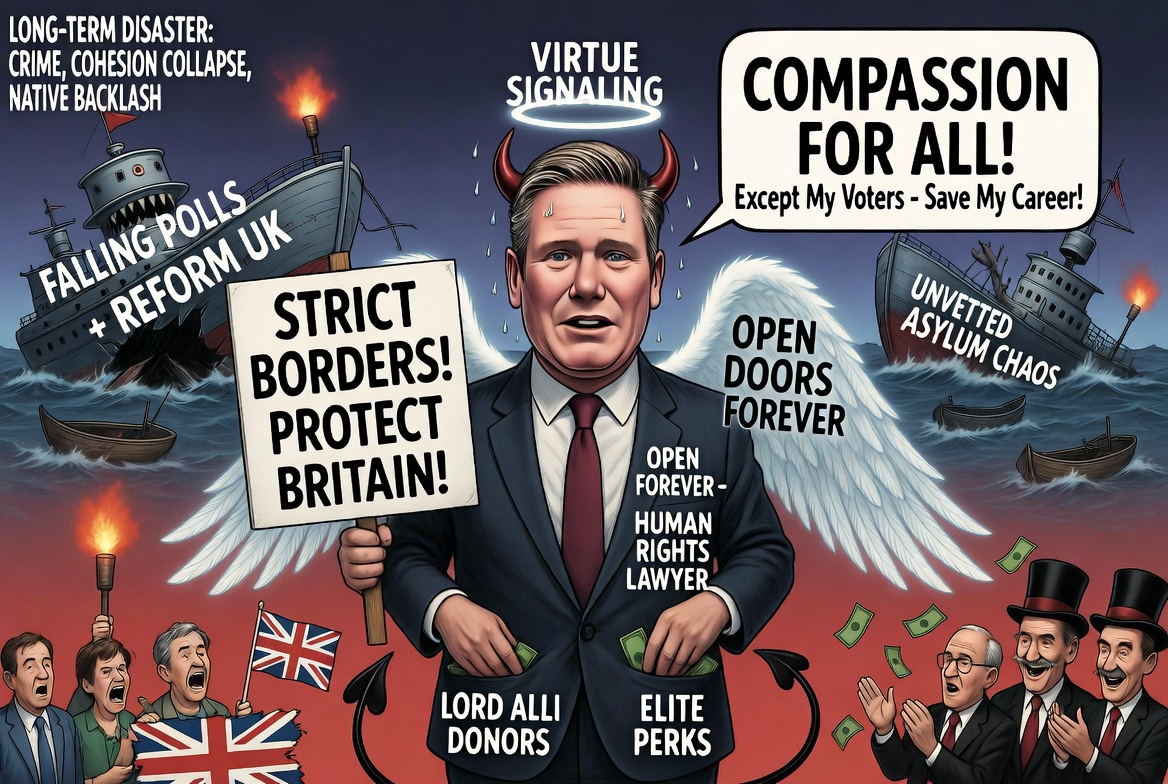 GMEToTheMoon11's tweet photo. @TRobinsonNewEra #STOPTHEINVASION
Elite self-interest dressed as virtue. Sounds very familiar here in the States. Still a year or two away, we support you 100%. @Keir_Starmer the coward and traitor. https://t.co/3ezwBm9V4Y