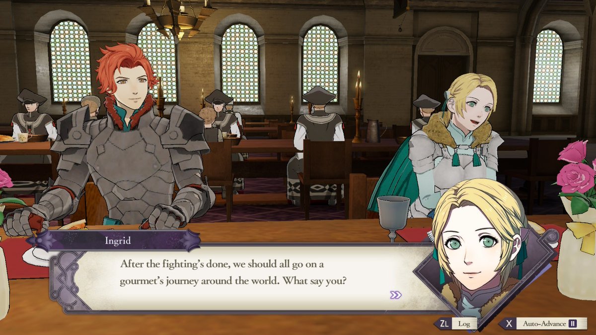 AramyxFun's tweet photo. Like, I'm crying bro, this actually became canon. They really did follow Ingrid's idea for the group to travel around the world 
...and Sylvain wasted no time populating it 😭 and no doubt the others did their part too.

Ingrid is to blame for the entire world being crested now. https://t.co/USV8qQOeNv