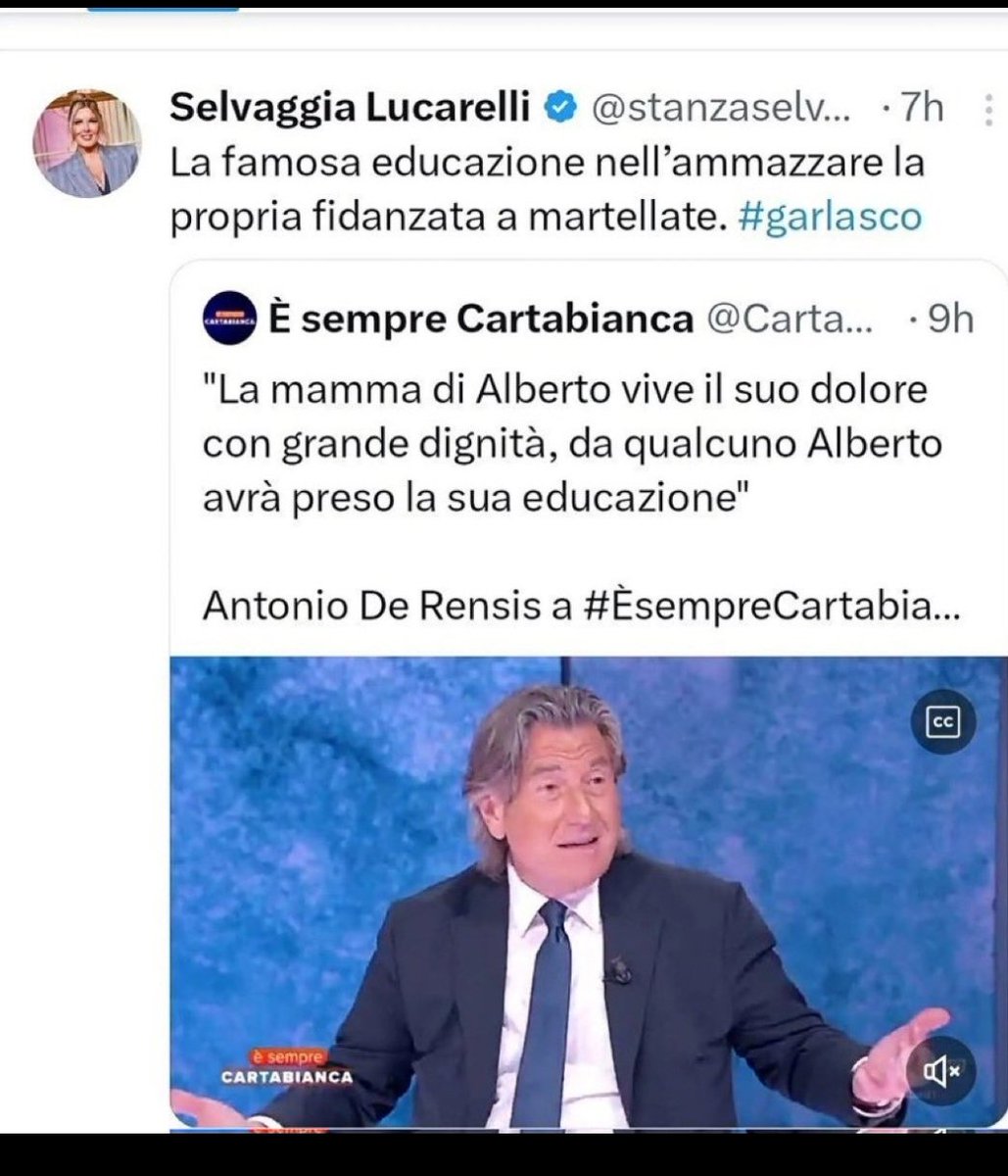 AnnaLisaDistani's tweet photo. @Mediasetitalia @QuiMediaset_it @AGCOMunica
@Raiofficialnews @RaiUno
#lucarellifuori dalle Tv! https://t.co/5LhyHcVmXL