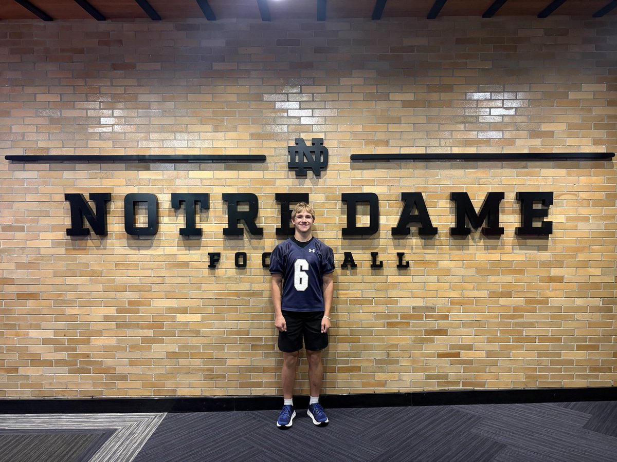 CooperFigert's tweet photo. Thank you @NDFootball for hosting camp yesterday. It was a great experience, I can’t wait for next year. https://t.co/CyeB714maf