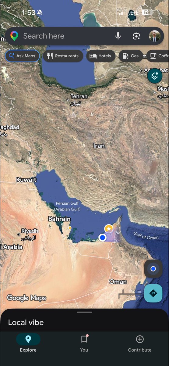 rayelle's tweet photo. My 37-year-old son and his family including 3 children under 13 have made a "quick layover" in the Middle East. 

He sent me a screenshot of where he is and now I am pleading with God🙏🏼

Why would any plane make a layover there? https://t.co/Ssn8nHyqd6