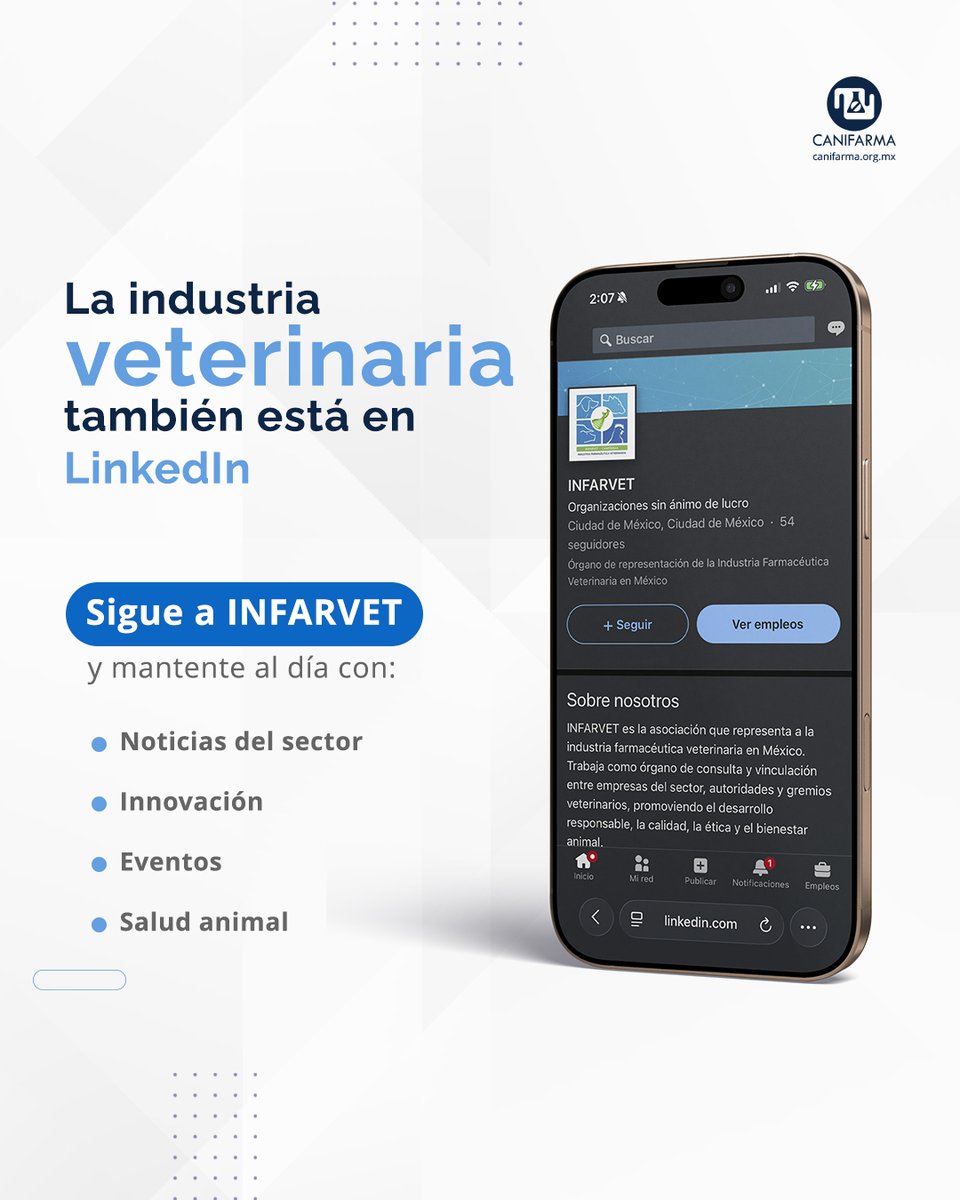 canifarma's tweet photo. 🐾 La salud animal también evoluciona con información, innovación y colaboración.

INFARVET comparte contenidos sobre avances del sector veterinario, tendencias, eventos e iniciativas que impulsan el bienestar animal y el desarrollo de la industria en México.

Si te interesa conocer más sobre los temas que están transformando al sector, este espacio es para ti.

🔗 Síguelos en LinkedIn: https://t.co/LiBupLNHEC

#IndustriaVeterinaria #SaludAnimal #INFARVET #MedicinaModerna