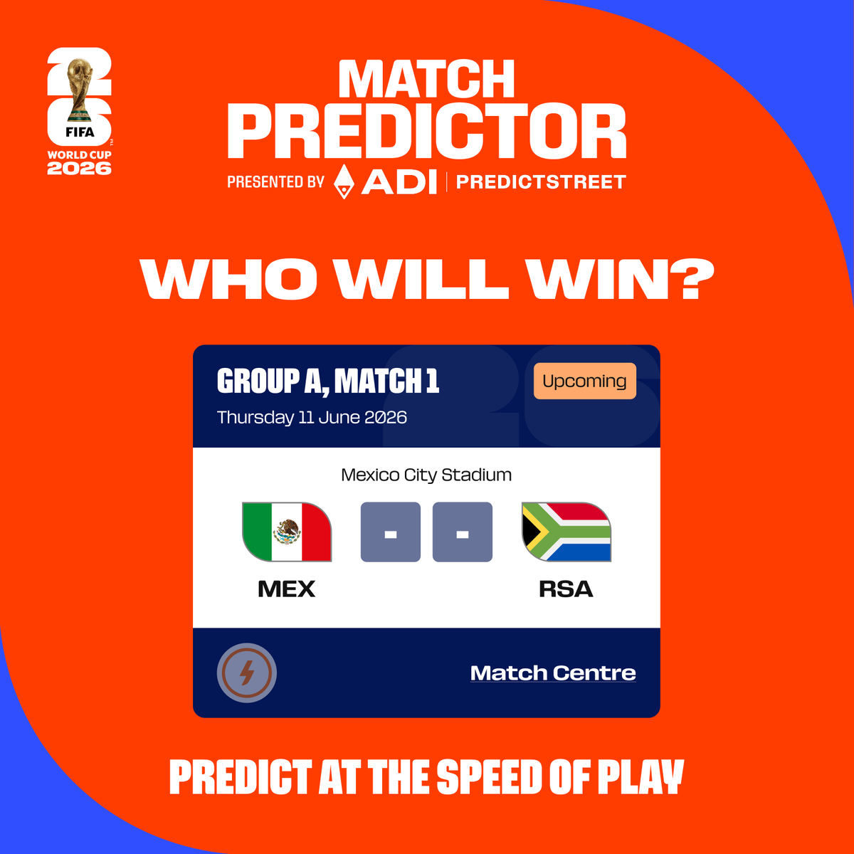 FIFAWorldCup's tweet photo. Can your predictions handle the knockout pressure? Play Match Predictor presented by @Predictstreet. 

#FIFAWorldCup #ADIPredictstreet #MatchPredictor