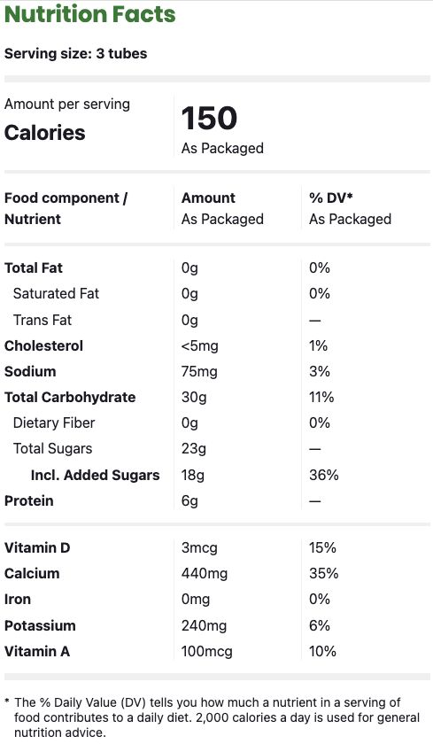 dkuo_goodenough's tweet photo. Go-gurt is sold to parents as a healthy, fun snack for kids.

the label tells a different story. 

one serving is 3 tubes which has 18g of added sugar. 

that's a whopping 36% of an adult's entire daily limit, printed right on the package. for a kid, it's a bigger share.

after the milk, the next ingredient is just sugar.

the protein, calcium, and vitamins are nice, but shouldn't justify the amount of sugar and the damage they'll do.

it's a sugary snack wearing a yogurt costume. read the back before you assume the cute packaging is healthy.

#fakehealthyfood