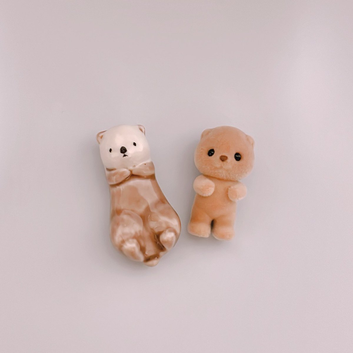 eco_sylvanian's tweet photo. お箸置きのラッコちゃんとラッコの小さい赤ちゃん🦦 https://t.co/fRzq3JEEXm