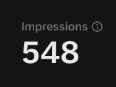 vyznofv's tweet photo. If i got 548 Impressions, that should mean i got 548 likes, and 548 re-tweets and 548 followers... right

Following back everyone and supporting your posts if you do the same to mine🤝 https://t.co/SVSitt8kBX