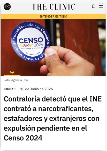 Iherreraa's tweet photo. Es decir que el INE, dependiente del Ministerio de Economía del gobierno de Boric, que en ese entonces comandaba Grau, dejó que a nuestras casas entraran narcotraficantes y estafadores a censarnos.  Aberrante. https://t.co/0nXIKy8MOe