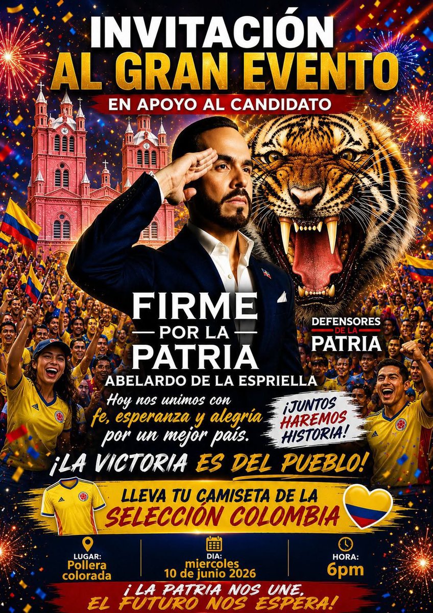 OjosDeBuga's tweet photo. #BUGA
HOY En la Pollera Colorada Gran Evento en apoyo al Candidato ABELARDO DE LA ESPRIELLA
6 P.M. https://t.co/RR8y7Kfvtx