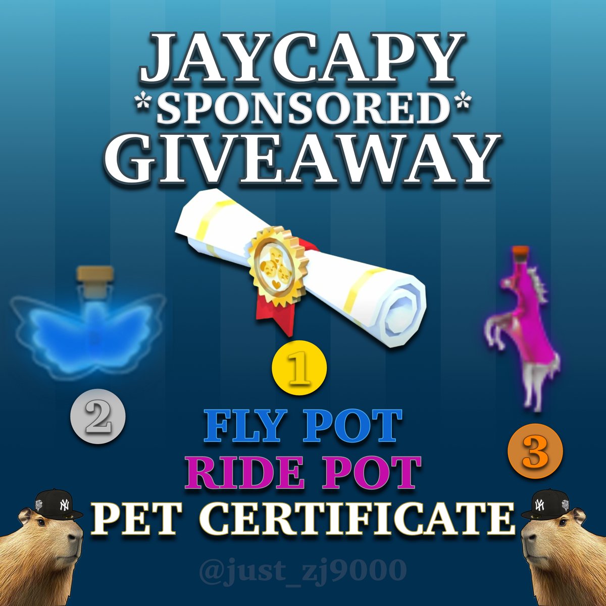 just_zj9000's tweet photo. Pet Certificate, Fly Pot, Ride Pot GW *Sponsored*

🥇- Pet Certificate!
🥈- Fly Pot!
🥉- Ride Pot!

Rules:
+Follow me and @MeowScarbro*show proof*
+Like &amp; RT
+Comment "Done"

*HC if you like &amp; rt their pin* show proof*

Giveaway ends in 5 days! Good Luck Everyone! https://t.co/DiLX98OeEK