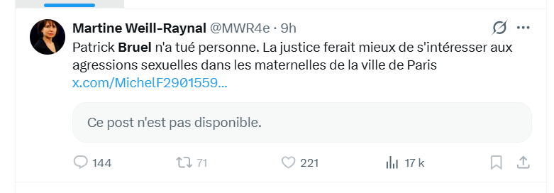 ngoloshabazz's tweet photo. Martine Weill-Raynal defend les crimes de Patrick Bruel. Il n'a pas tué, il a juste violé. C'est pas si grave pour cette dégénérée. Les pro-netanyahou de clavier sont fous https://t.co/fsN9K0pvCw