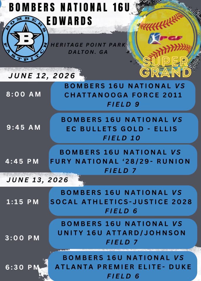 AddysonMarsolf's tweet photo. Looking forward to the PGF Super Grand camp tomorrow night!

@GaBombers09 💙🩵

@gatorjack72 @NicoleBayona93 @LineDsoftball @ExtraInningSB @PrepSoftball @RUSoftball22 @CoachANicholson @TopPreps @COACHDREWGREER @DiamondAddicts https://t.co/jiEKPox8BQ