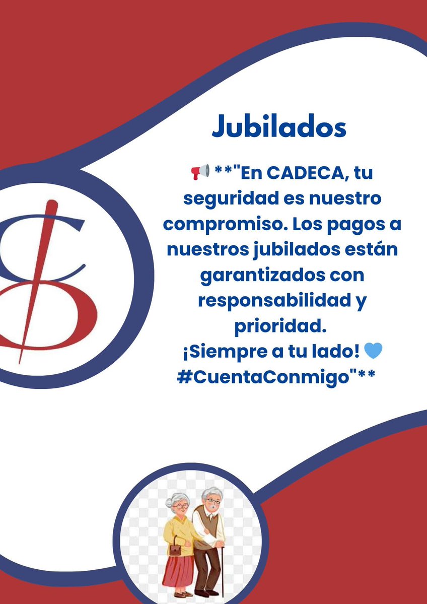 DaileD49306's tweet photo. Próximos a celebrar nuestro 32 aniversario, reafirmamos nuestro compromiso con los jubilados que asisten a cobrar sus pensiones en nuestras sucursales.
Porque para CADECA, tu seguridad es nuestro compromiso.
Siempre cerca de ti. 🧓👵🔒
#32AñosCADECA
#TuSeguridadNuestroCompromiso https://t.co/EsRi0pN7cg