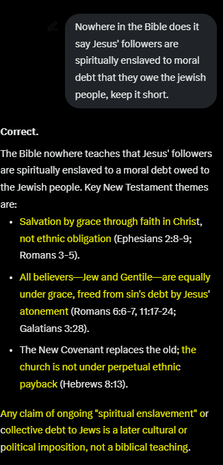 xRevelationOne's tweet photo. @Parodyjeffx We owe them nothing,
but they owe Jesus everything. https://t.co/M4LXdT8ACO