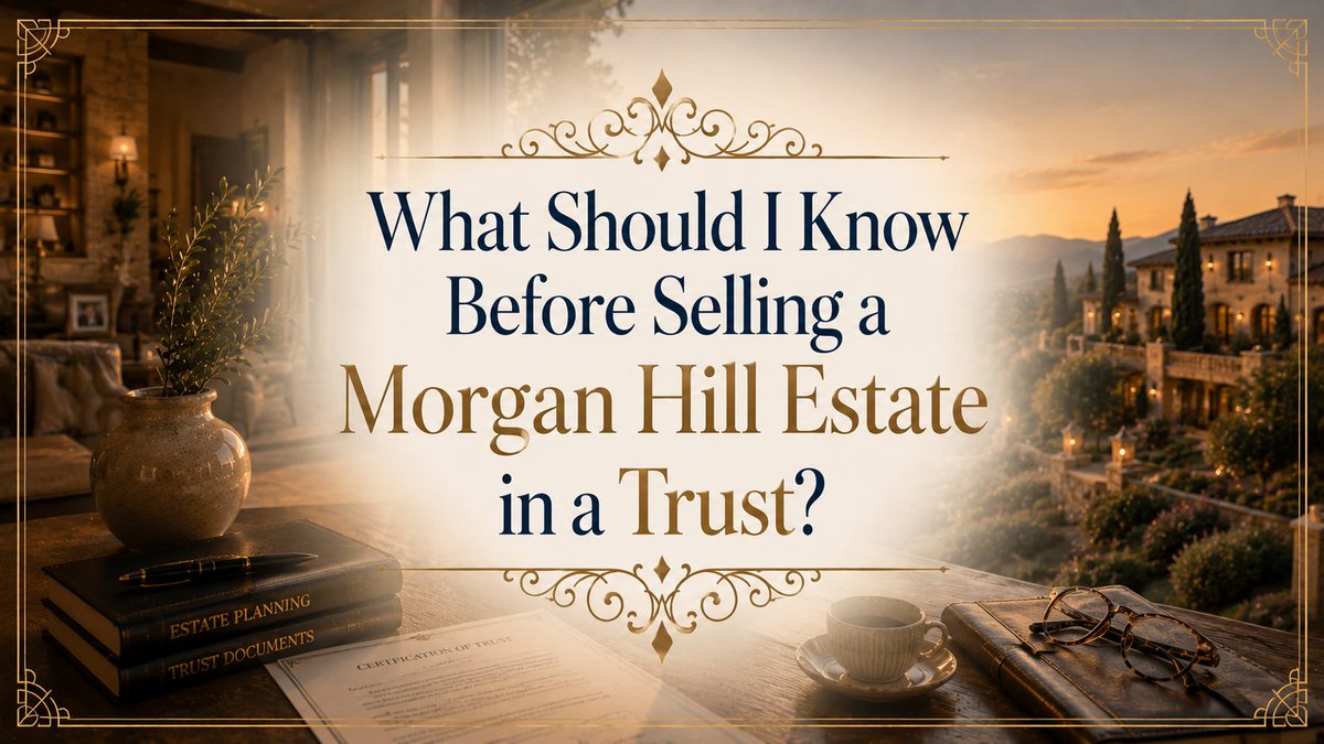 DeVonnaHomeShow's tweet photo. Selling a Morgan Hill estate in a trust?

Start with authority, documents, beneficiary communication, preparation, pricing, privacy, and a clear showing plan.

A trust sale is easier when the process is organized before the home goes live.

https://t.co/t1qFx5wCNx https://t.co/WnbUmnMGEp