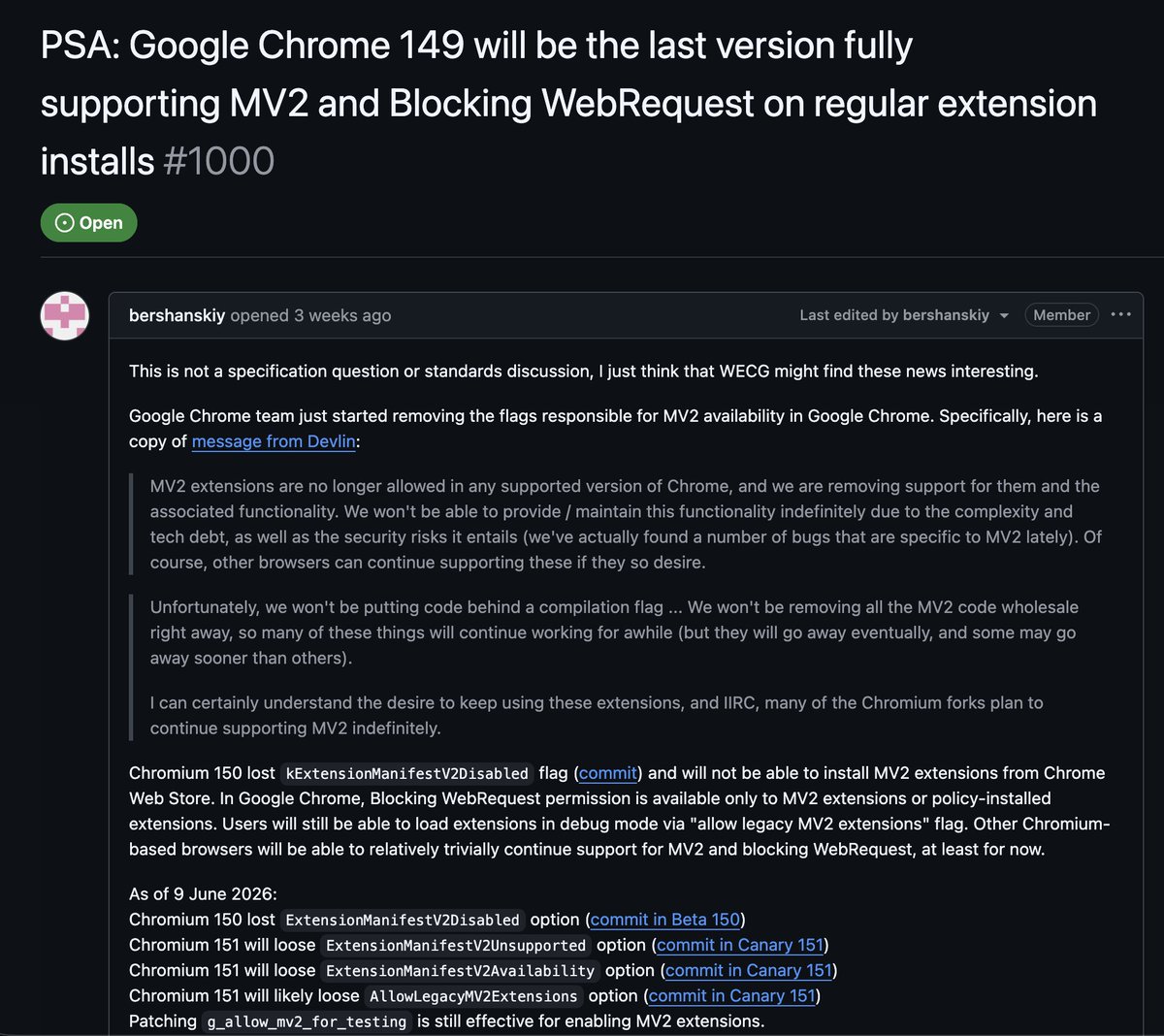 IntCyberDigest's tweet photo. ‼️ Google is about to disable all adblocker extensions in Chrome. Instead of letting the adblocker inspect traffic itself, extensions now have to hand Google's browser a limited list of filtering rules and hope for the best. This leads to weaker blocking and more ads getting through.

Google makes the vast majority of its money selling ads. The company that profits from every ad you see also controls the browser most people use, with Chrome 149 being the last version supporting adblockers.

For example, under the new rules, uBlock Origin cannot exist. For millions of people, that extension is the only thing standing between them and a wall of ads, trackers, and autoplay garbage. One user put it bluntly: "The web is literally unusable without uBlock Origin."
