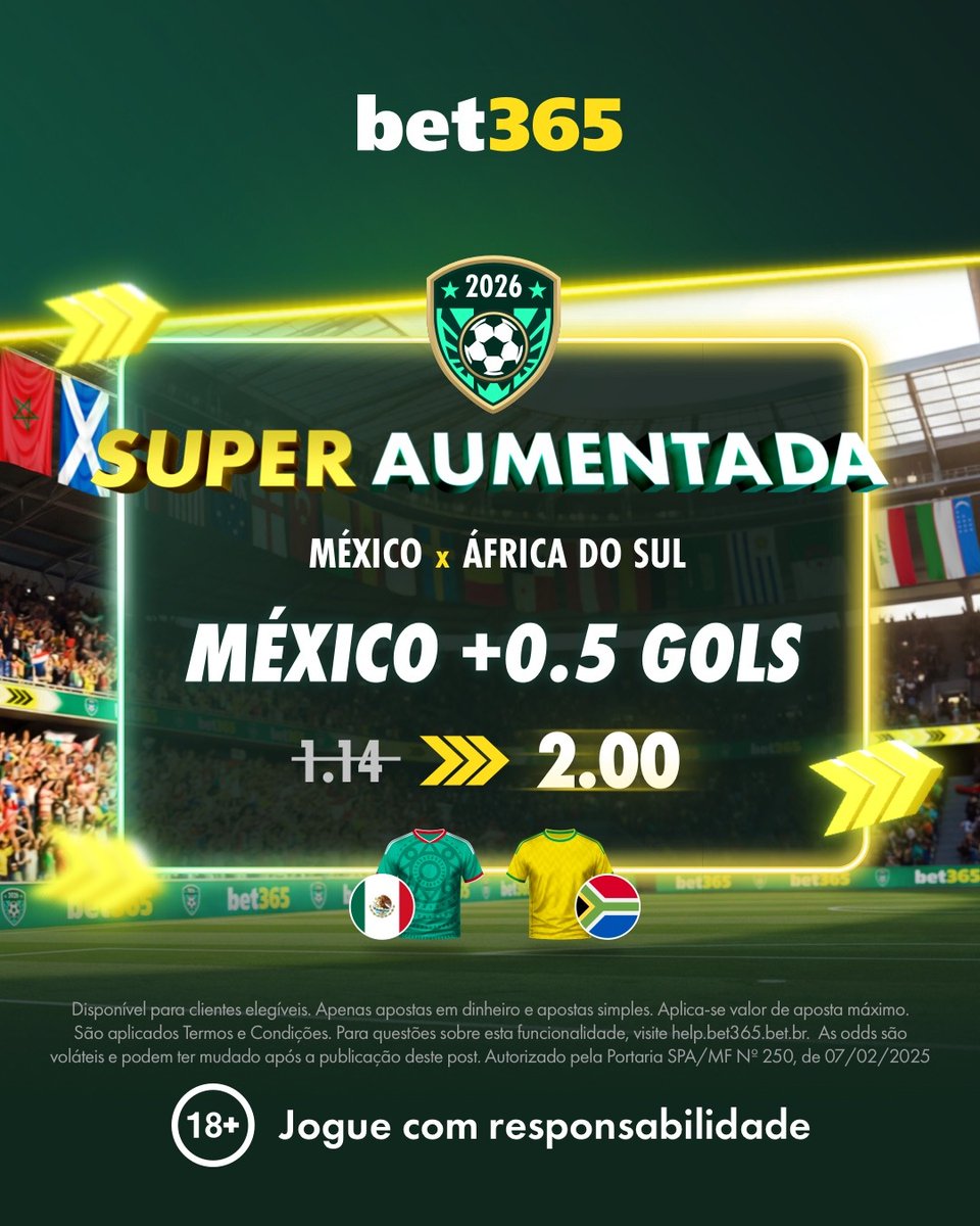 bet365BR's tweet photo. DIA DE COPA DO MUNDO = DIA DE SUPER AUMENTADA 😎

A abertura do mundial tá disponível!