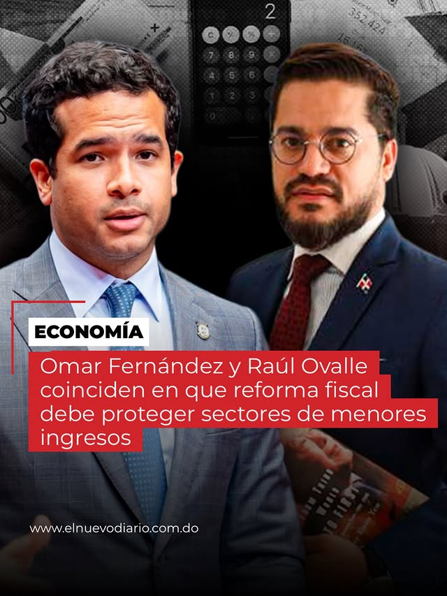 elnuevodiariord's tweet photo. El senador @OmarLFernandez  y el director de la Escuela de Economía de la PUCMM, Raúl Ovalle plantearon que una eventual reforma fiscal debe estar orientada a proteger a los hogares de menores ingresos y evitar medidas que aumenten la carga económica sobre los sectores más vulnerables de la población.

Durante sus intervenciones, ambos coincidieron en que cualquier iniciativa tributaria que busque incrementar las recaudaciones del Estado debe incorporar criterios de equidad y contemplar mecanismos que mitiguen el impacto sobre las familias de menores recursos.

Fernández expresó su deseo de que una eventual propuesta de reforma incluya reclamos que a su juicio han sido postergados durante años, entre ellos la eliminación del impuesto al anticipo para las micro, pequeñas y medianas empresas (mipymes), una medida que considera clave.

#ElNuevoDiarioRD 🤳