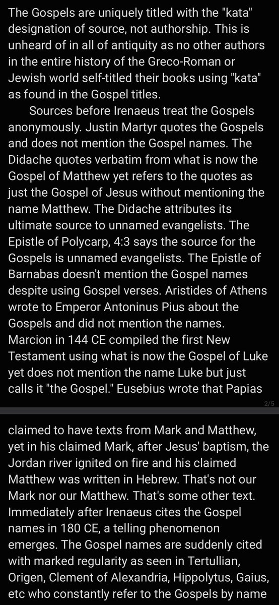 abc098788's tweet photo. @ThePplsPartyUSA @Murray_2nd @darwintojesus The facts that drive the consensus among New Testament scholars, the majority of whom are Christians, that the Gospel authors are unknown are as follows: https://t.co/Fvlp1gSROv